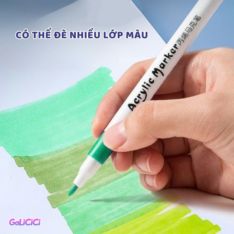 Bộ Bút Vẽ Acrylic Hộp Vuông 120 Cây - Màu Sống Động Chống Nước, Dụng Cụ Nghệ Thuật Vẽ Tranh Scrapbook Sổ Lưu Niệm DIY