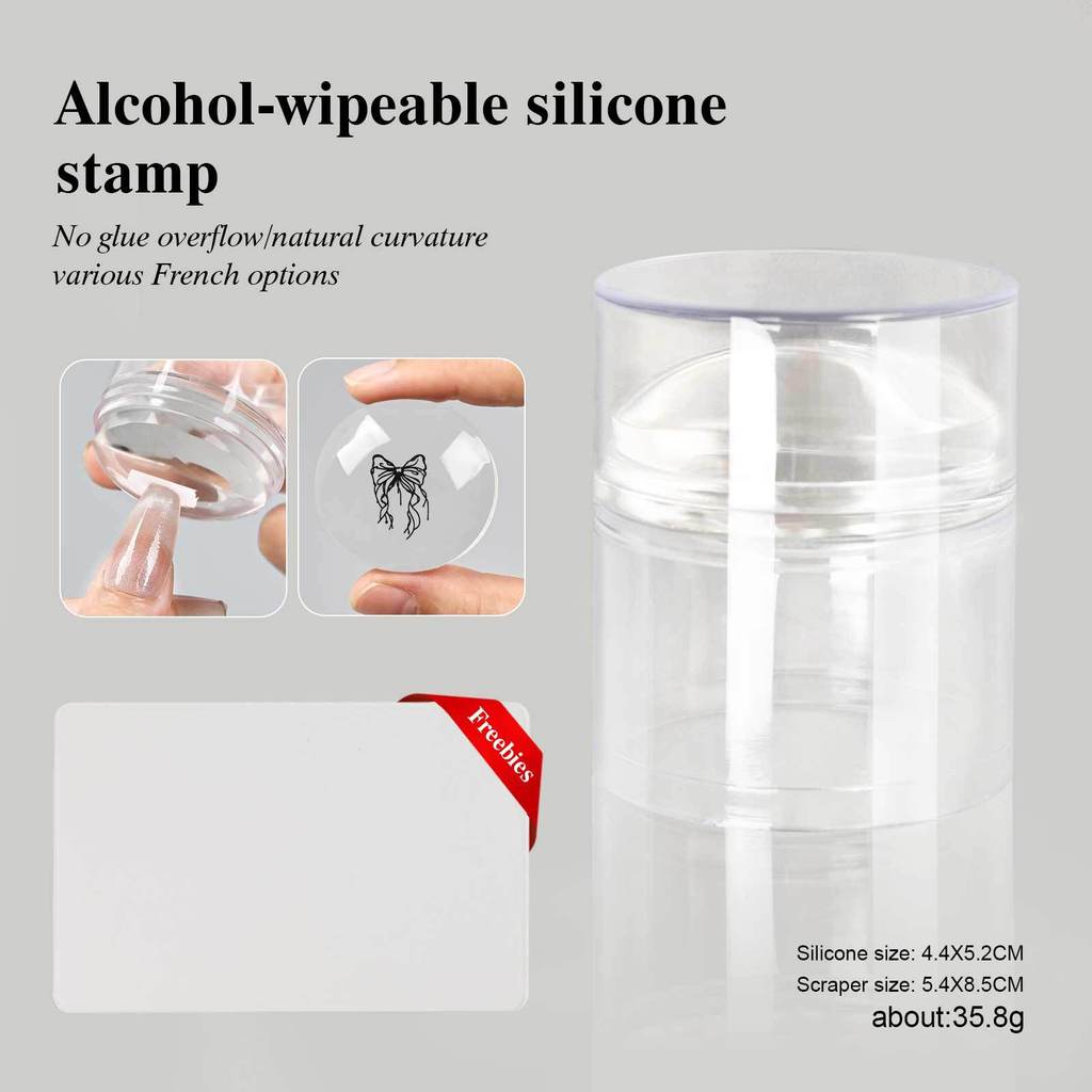 [XT]Con Dấu Silicon In Móng Tay Hình Vuông Có Nắp Lau Được Bằng Cồn Dụng Cụ Định Hình Pháp Vẽ Đầu Móng DIY Chuyên Nghiệp Cao Cấp