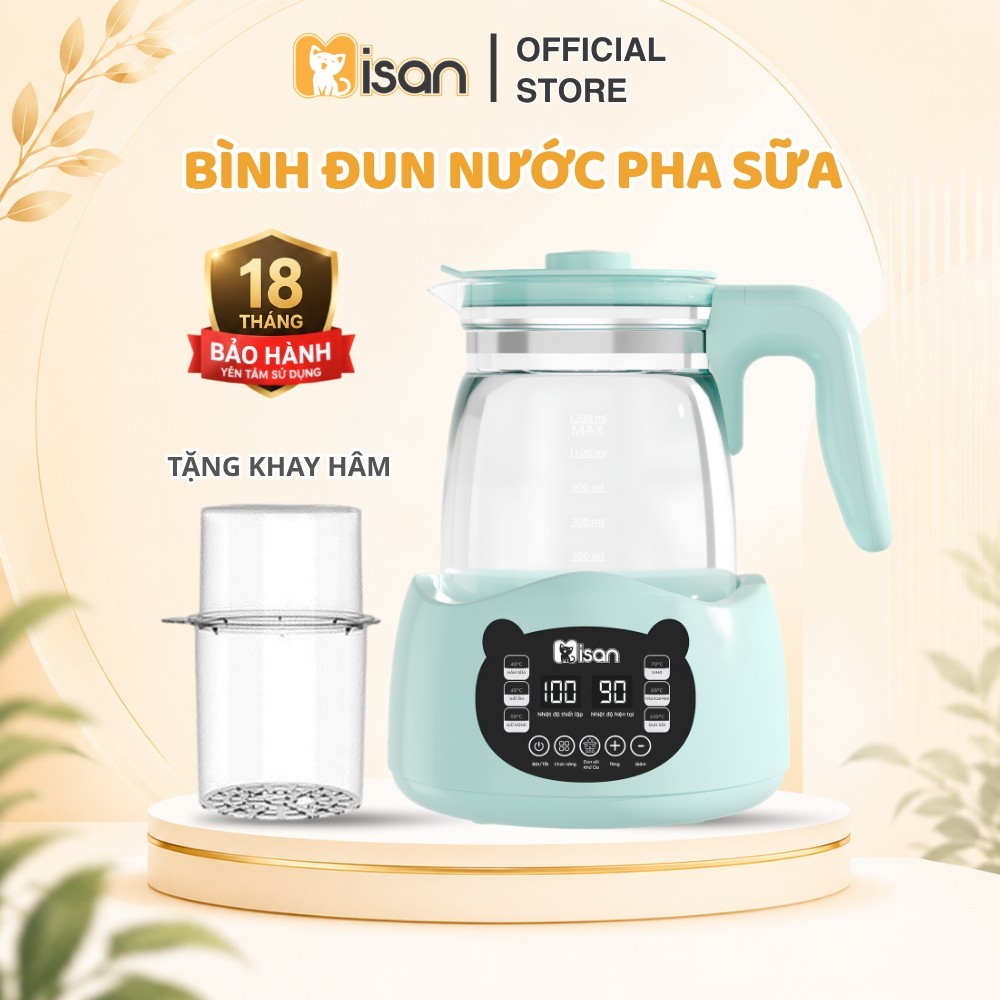 Bình đun nước pha sữa MISAN giữ nhiệt thông minh, ấm đun nước hâm sữa tiệt trùng đồ dùng cho bé bảo hành 18 tháng