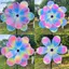AA 1 Mảnh Hai Lớp Màu Phim Đổi Màu Dazzling Cối Xay Gió Xoay Gió Spinner Cổ Phần Đứng Bãi Cỏ Hoa Pinwheel VN