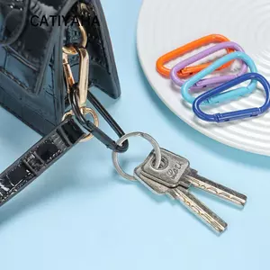 CATIYAHA 5 Chiếc Khóa Móc Khóa Chất Lượng Cao Nhiều Màu Thiết Bị Nhôm Cắm Trại Đi Bộ Đường Dài Móc