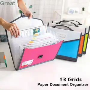 Thư mục tập tin mở rộng TUYỆT VỜI, Bộ sắp xếp tài liệu giấy nhiều lớp A4, Đồ dùng học tập văn phòng di động PP Hộp đựng tập tin Organ dung lượng lớn