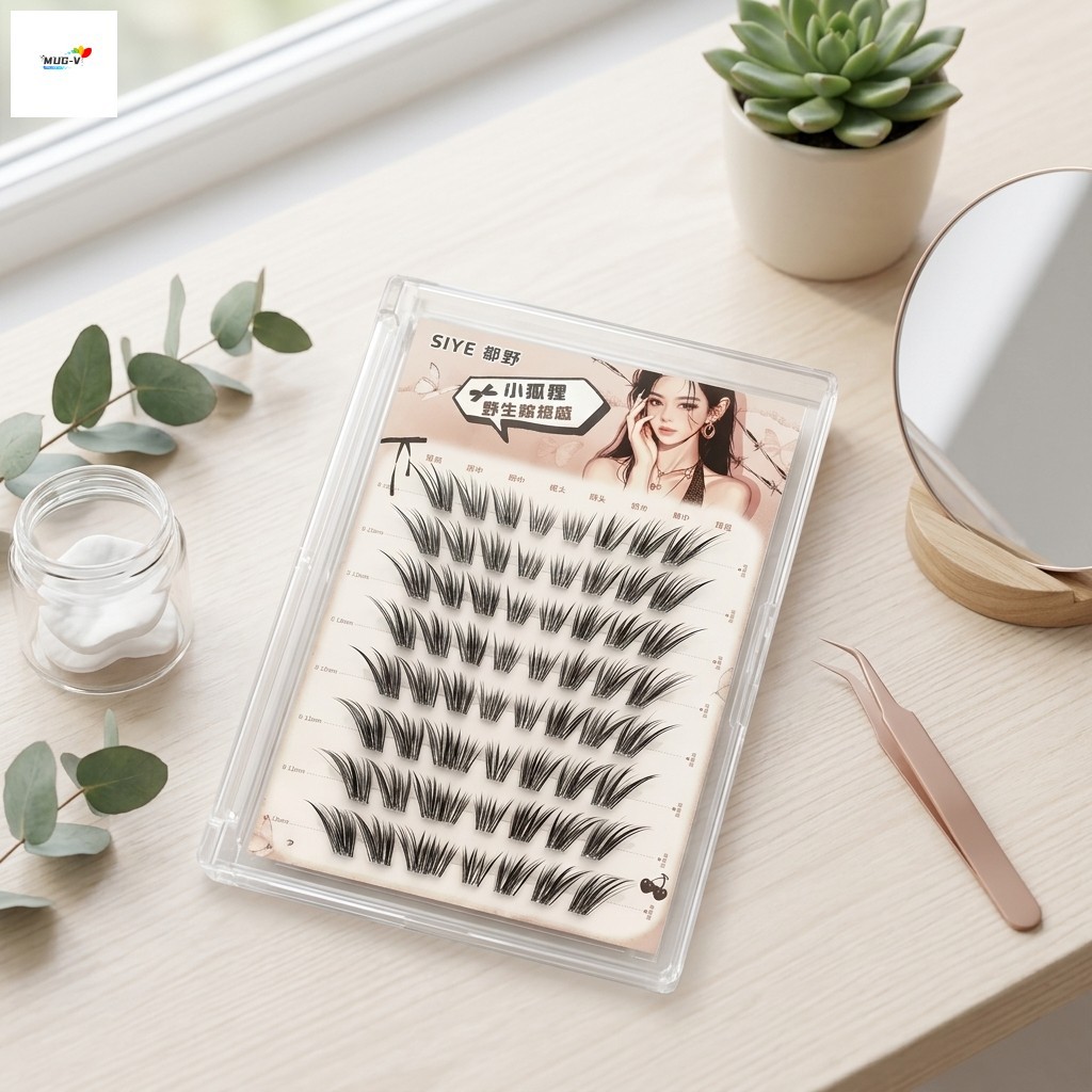 Lông mi giả kiểu cáo lông mi giả tự nhiên, thiết kế dây đeo vô hình thoải mái để trang điểm hàng ngày