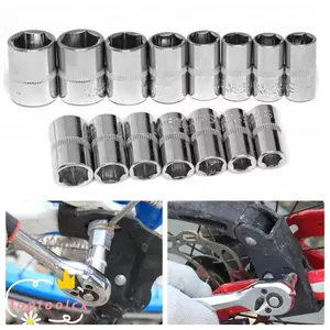 TOPTOOLCX 1 Cái Tay Chìa Khóa Số Liệu, Đầu Đôi Cho Cờ Lê Mô-men Xoắn Ratchet Hex Ổ Cắm Ngắn, Dụng Cụ Cầm Tay 1 / 4 "Đầu 6.35mm 4-14mm Ổ Cắm Truyền Động