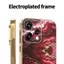 YJD Ốp Lưng Cho OPPO Reno15 Pro Reno15F Đá Cẩm Thạch Dòng Da Mạ Điện Cạnh Chống Rơi Vỏ Điện Thoại