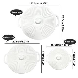 [SpringSAutumnW1] Bộ 3 Nắp Silicon Có Tay Cầm Đôi Nắp Nồi Chịu Nhiệt Lò Vi Sóng Chống Thấm Nước Có Thể Tái Sử Dụng Cho Bát Đĩa Chảo Boutique