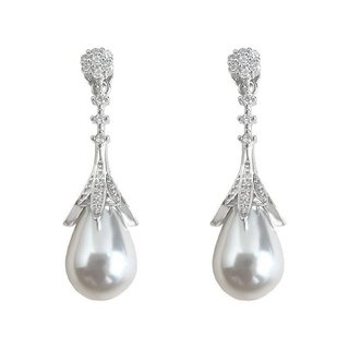 Madele Pháp Retro Cao Cấp Zircon Giọt Nước Ngọc Trai Bông Tai Người Nổi Tiếng Ánh Sáng Phong Cách Sang Trọng Kim Mạ Bạc Thanh Lịch Tính Khí Bông Tai