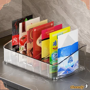 Khay lưu trữ Acrylic CHEESELY, Giá đỡ ngăn lưu trữ trong suốt, Giá đựng đồ bằng nhựa 7 khe nhà bếp