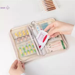 Túi đựng thuốc y tế có thể gập lại di động có dây kéo Bộ dụng cụ sơ cứu sắp xếp Túi lưu trữ du lịch ngoài trời Quà tặng