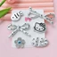 Set Charm 6 Món Hello Kitty Bướm Bạc Chấm Bi Cao Cấp – Nơ Bạc Cá Nhỏ Kawaii Trang Trí Dép 3D Dễ Thương