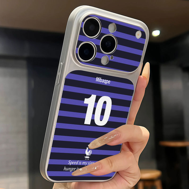 Ốp lưng iPhone Họa tiết da mạ phong cách Pháp Số 10 iPhone 17 16 15 14 13 12 11 Pro Max Plus Max