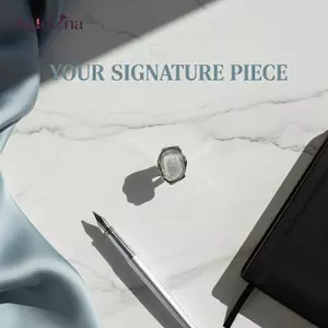 AqToCna Vintage Xanh Nước Ripple Đá Quý Nhựa Ngón Tay Nhẫn Nữ Hyperbole Hợp Thời Trang Hình Học Hợp Kim Nhẫn Trang Sức Phụ Kiện Quà Tặng AqToCna