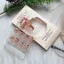 AFTEROF Móng Tay Giả Ngắn, Thiết Kế Kim Cương Giả Vuông Trắng Pháp Móng Tay Giả, Thời Trang Da Báo Cạnh Nơ Thiết Kế Chiều Dài Ngắn Bấm Vào Móng Tay Cho Nữ