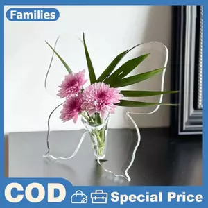 Bướm Trong Suốt Acrylic Bình Hoa Ba Chiều Cắm Hoa Phụ Kiện Bình Bướm Trang Trí Nhà Cửa
