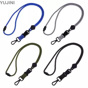 Dây ID YUJUNI, Dây buộc huy hiệu có thể điều chỉnh màu trơn, Vòng cổ kim loại Polyester Móc khóa Giá đỡ nam giới
