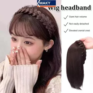 MAKY Tóc Giả Dành Cho Nữ Tóc Ngắn Tóc Giả Xương Cá Có Tóc Giả Tích Hợp Miếng Dán Tóc Phụ Kiện Tóc VN