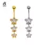 Nhẫn buộc bụng hình ngôi sao pha lê bằng thép không gỉ Dainsty Zircon rốn Nhẫn xỏ khuyên bụng Đồ trang sức cơ thể Mới