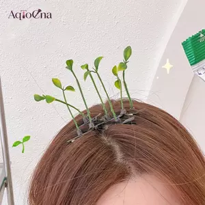 AqToCna 10 Cái Ngộ nghĩnh Cỏ Kẹp Tóc Mầm Đậu Ăng Ten Kẹp Tóc Cho Nữ Cô Gái Dễ Thương Thực Vật Tóc Barrette Phụ Kiện Tóc AqToCna