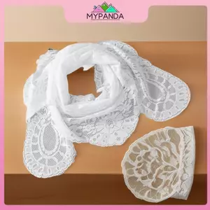 MYPANDA Thêu Hình Tam Giác Khăn Rỗng Ra Ren Khăn Hijab Nữ Khăn Tay Hoa Chắc Chắn Size Lớn Thời Trang Thanh Lịch Khăn.