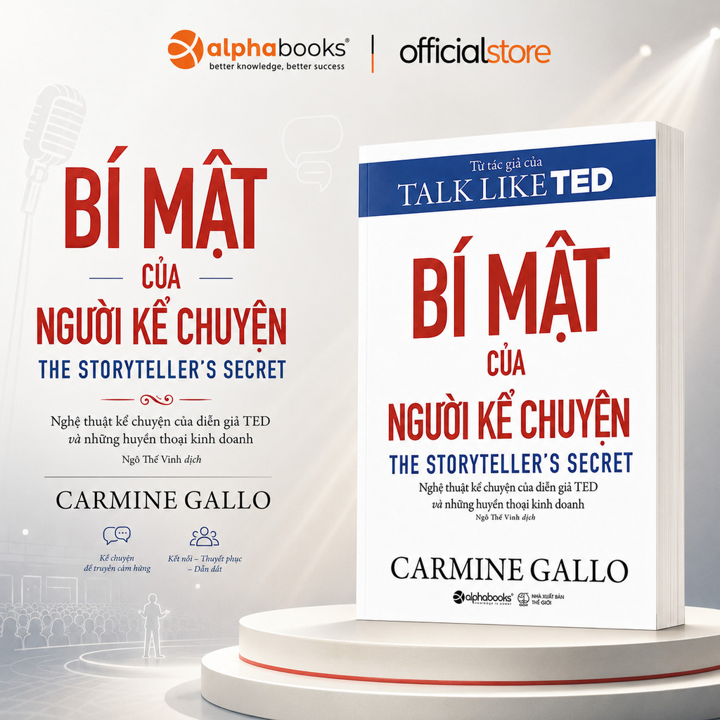 Sách - Bí Mật Của Người Kể Chuyện - Carmine Gallo (Alpha Books)
