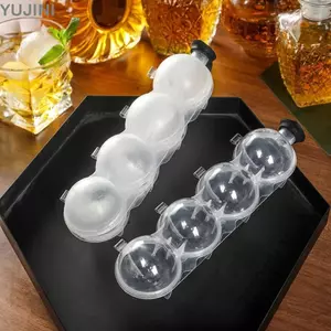 Khuôn làm đá viên YUJINI, Khuôn làm đá viên nhanh, Máy làm đá viên tròn 4 lỗ cho bữa tiệc quầy Bar