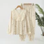 Phụ Nữ Cotton Dài Tay Váy Ngủ Bộ Đồ Ngủ Nữ Thường Ngày In Hoa Homewear Màu Be Đồ Ngủ