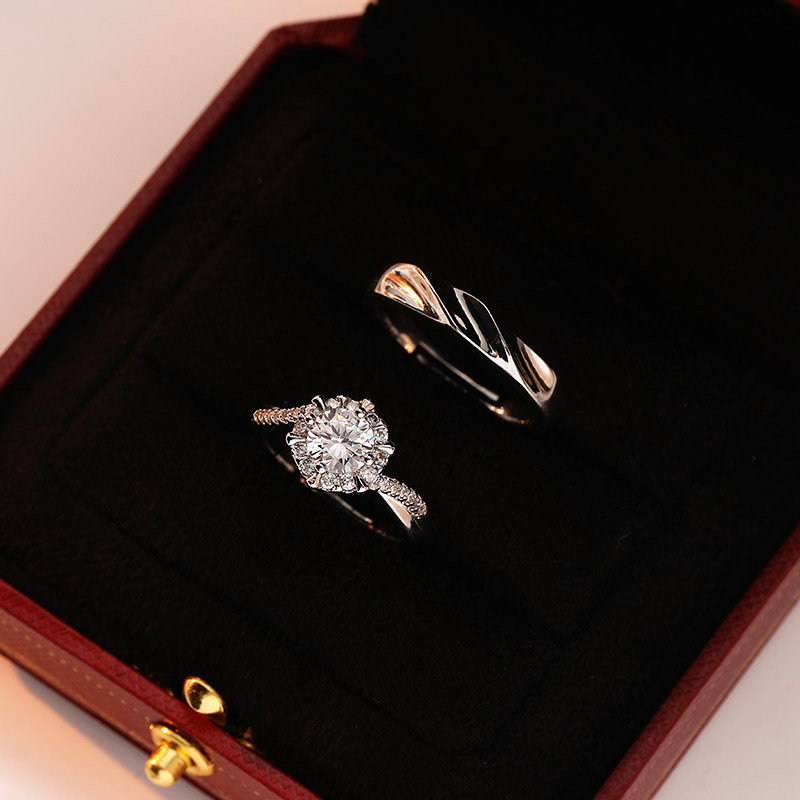 Moissanite Wedding Ring, adjustable by cross_peak_store1.vn