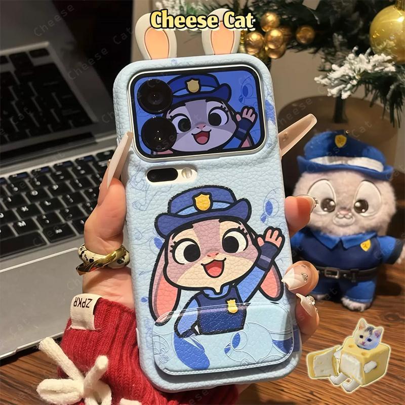 Tai Thỏ Dễ Thương Cáo Hoạt Hình Phổ Biến Da Ốp Lưng Điện Thoại iPhone 13 14 15 Plus Xs Max XR 7 Plus 16 12 11 17 Pro Max