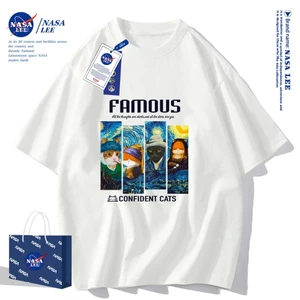 （Giao hàng 24h）Angela Nasa Đồng Thương Hiệu Klein Xanh Áo Thun Ngắn Tay Nam Nữ Xu Hướng Mùa Hè 2026 Phong Cách Mới Rời