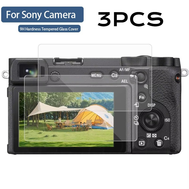 3 Miếng Dán Màn Hình Kính Cường Lực 9H Cho Sony NEX-F3/7R/7/6R/6L/6/5T/5R/5N/5C/5/3N HD Bảo Vệ LCD Camera