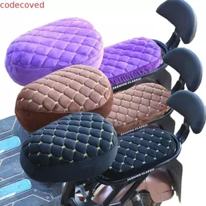 MCODECOVED 1 Bộ Bọc Ghế Xe Đạp Điện, Flannelette Plus Lông Cừu Dày Ghế, Màu Tím Thoải Mái Đen Chống Nắng Bảo Vệ Ghế Ghế Xe Đạp Điện
