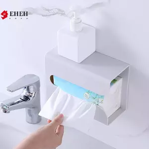 Hộp giấy băng không dấu vết Treo tường Hộp đựng khăn giấy vệ sinh đa chức năng bằng nhựa đơn giản sáng tạo VN