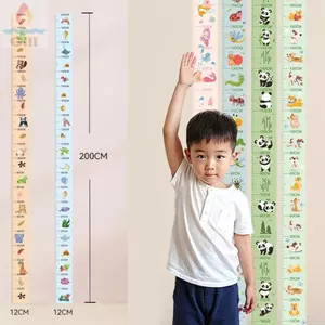 Nhãn dán đo chiều cao GILL, Biểu đồ tăng trưởng trẻ em chiều cao 2M không thấm nước, Băng đo chiều cao tự dính có thể tháo rời cho trẻ mới biết đi