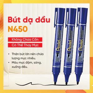 Bút lông dầu Pentel N450 viết đa bề mặt đa năng tiện dụng 3 màu sắc chọn lựa