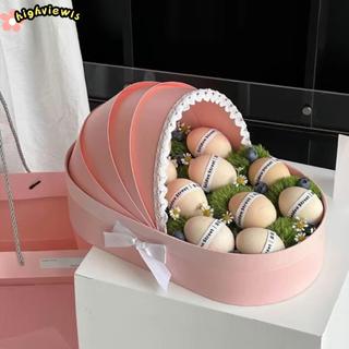 HIGHVIEWLS Hộp Quà Tặng Tắm Cho Bé, Giỏ Bánh Trung Thu Đa Năng Hoa Tươi, Hộp Bao Bì Bánh Trăng Trắng Xanh Hồng