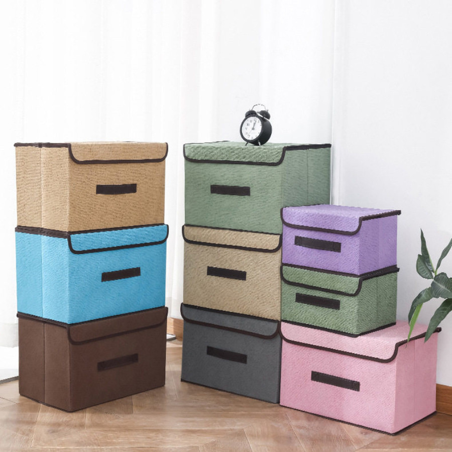 Hộp Vải Đựng Đồ Đa Năng Có Nắp ENODA HOME, Thùng Đựng Quần Áo Gấp Gọn Bằng Vải Cứng Cáp HV005 | BigBuy360 - bigbuy360.vn