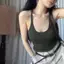 JULYHOT Nữ Spaghetti Dây Đeo Camisole Có Miếng Lót Ngực Mùa Hè Mỹ Retro Màu Trơn Không Tay Slim Tank Top Massivedeals