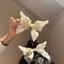 Kẹp Tóc Nơ NKSFX, Kẹp Cá Sấu Sang Trọng Cánh Thiên Thần Kẹp Tóc, Ruy Băng Satin Dễ Thương Nơ Đầu Sau