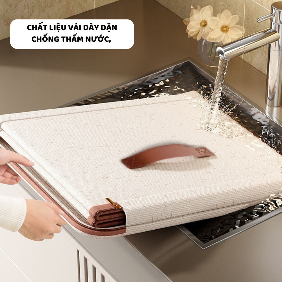 Hộp Vải Đựng Quần Áo 3 Size ENODA HOME, Hộp Vải Bảo Quản Chăn Ga Gối Có Nắp Khóa Kéo Kín Bụi HV150