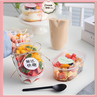 50 Hộp Nhựa Pet HT150G Oval Đựng Bánh Mouse, Tiramisu, Pudding
