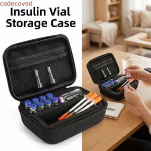 Hộp đựng lọ insulin COCODECOVED, Hộp bảo vệ lọ insulin 1-10ML 8 / 10 khe, Hộp đựng tinh dầu chống sốc EVA bền bỉ Sử dụng du lịch