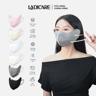 Khẩu Trang 9A LADICARE Túi 10 Cái 5 Lớp Dày Dặn, Kháng Bụi, Chống UV, Quai Mềm