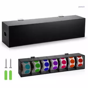 Trạm cuộn nhãn văn phòng SUIT màu đen Acrylic 7 khe dán để phân loại nhanh hơn Lưu trữ sạch sẽ và sử dụng mượt mà