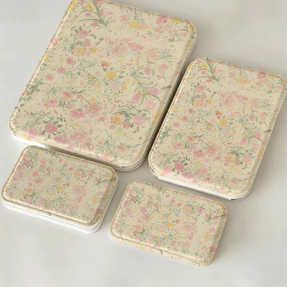 Con ợn nhỏ hai bí tócGươc Gọn Gấp Trang Điểm Mini Da PU Để Bàn Dễ Mang Đi