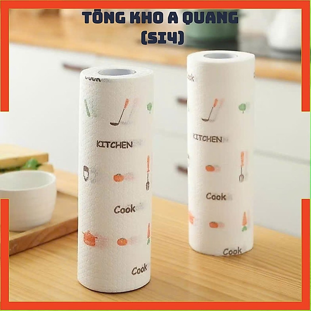 Khăn Lau Bếp Tái Sử Dụng Nhiều Lần,Cuộn Khăn Giấy 4o Tờ Lau Bếp Đa Năng - KHĂN GIẤY LAU BẾP CÓ THỂ GIẶT ĐƯỢC
