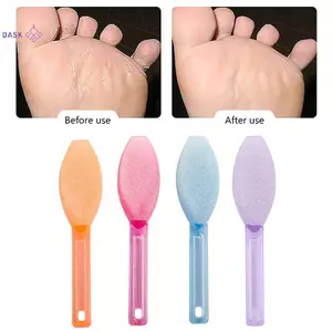 Dụng cụ làm móng chân hai mặt Rasp Dụng cụ làm móng chân Da chết Loại bỏ vết chai Tay cầm bằng nhựa Bàn chải chà Bàn chải Dụng cụ chăm sóc bàn chân Dụng cụ làm móng chân