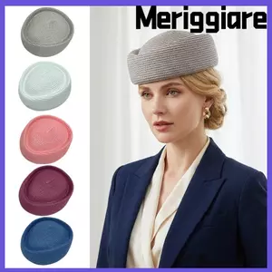 Mũ dệt ống hút MERIGGIARE, Mũ nồi thoáng khí thông thường, Mũ beanie phong cách Pháp màu trơn