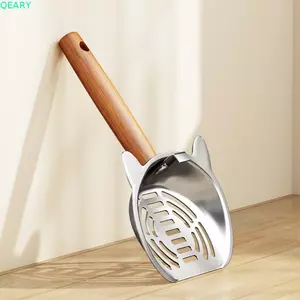 QEARY Cat Litter Scoop, Hình Mèo Treo Lỗ Hộp Mèo Muỗng, Lưới Thép Không Gỉ Bền Đẹp Thú Cưng Xẻng Rác Nhà