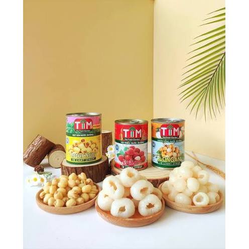Vải Thiều Ngâm Nước Đường TIM Hộp 560g, Nguyên Liệu Pha Chế Trà Đơn Giản Chuẩn Vị Quán