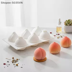 {AKIN} Khuôn Nướng Bánh Silicon Hình Đào 6 Khoang Không Dính Cấp Thực Phẩm Cho DIY Kẹo Sô Cô La Bánh Topper Fondant Phụ Kiện Làm Bánh {a}